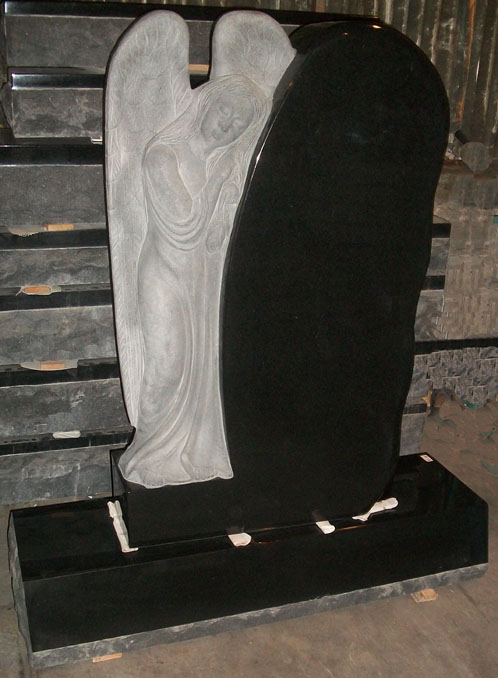 310 MTS Jet Black Leaning Angel Monument