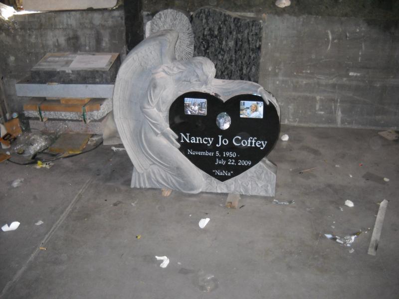 TFA02 jet black solid granite angel tombstone